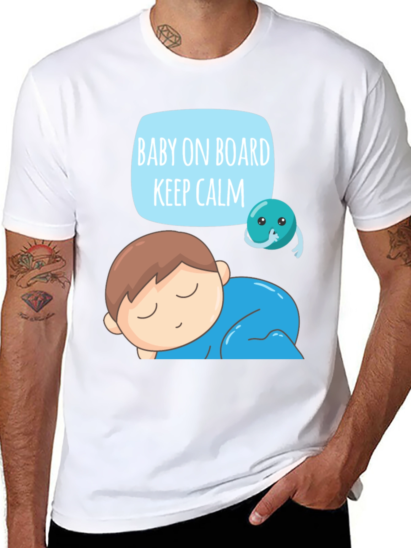Baby On Board Keep Calm Graphic T-Shirt