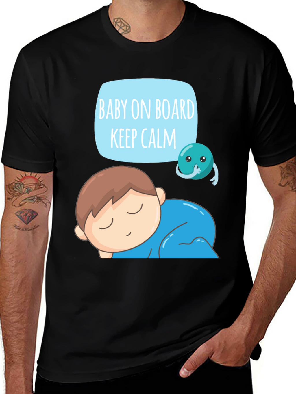 Baby On Board Keep Calm Graphic T-Shirt