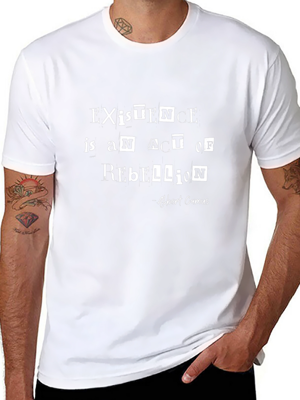 Existential Rebellion T-Shirt - Albert Camus Quote