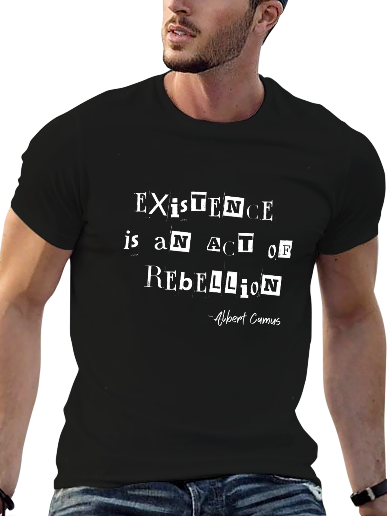 Existential Rebellion T-Shirt - Albert Camus Quote