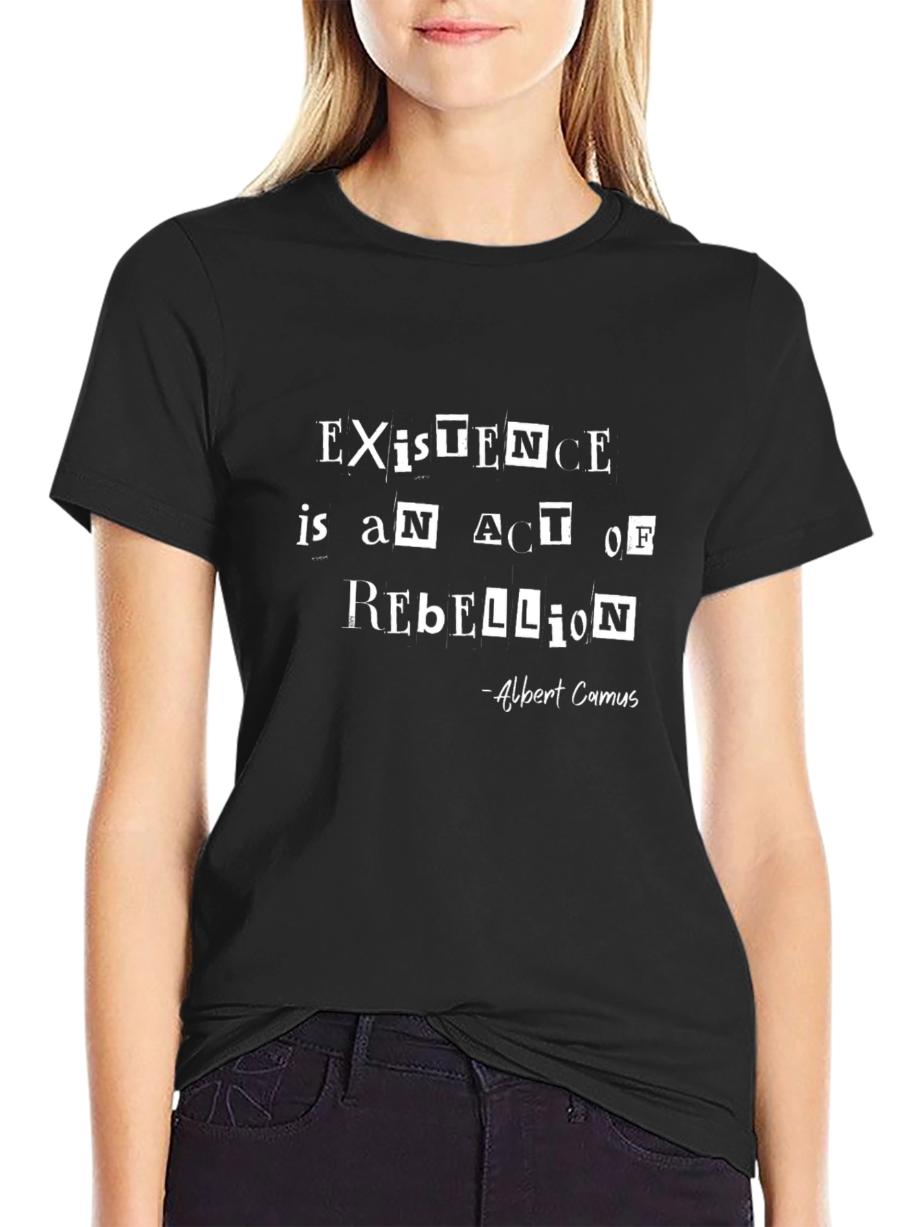 Existential Rebellion T-Shirt - Albert Camus Quote