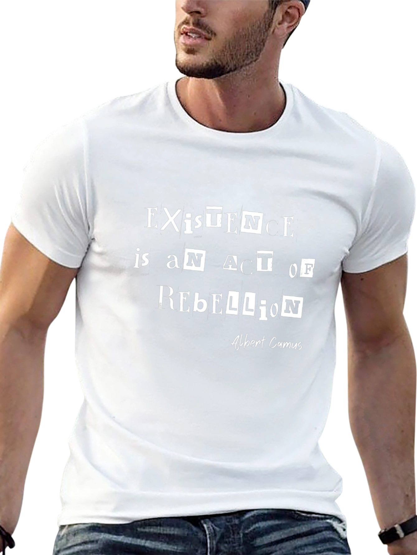 Existential Rebellion T-Shirt - Albert Camus Quote