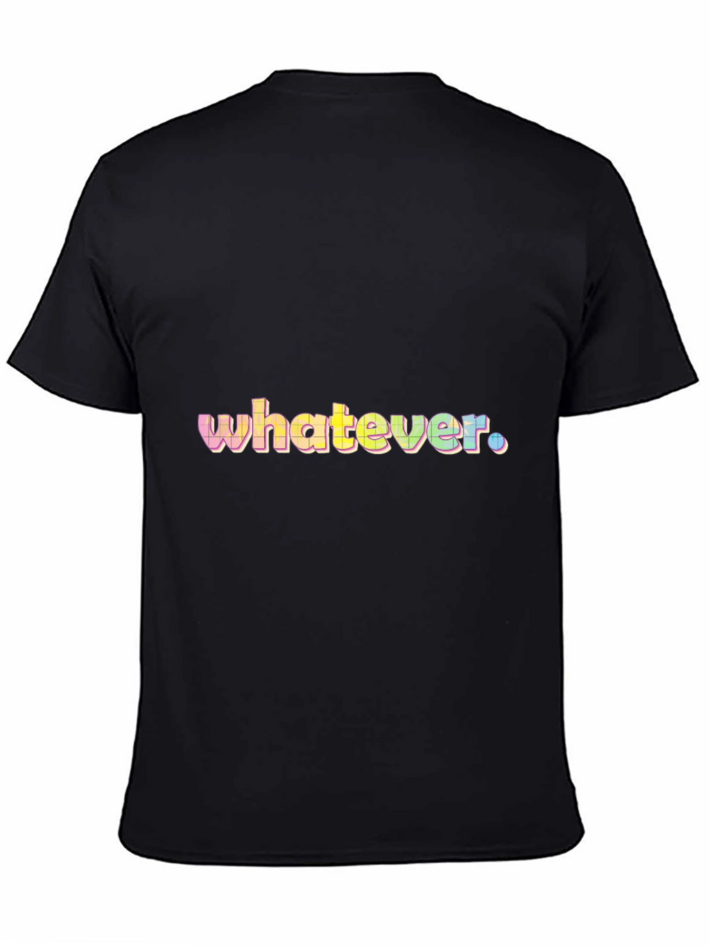 Whatever Pastel Graphic Tee - Black Cotton Blend