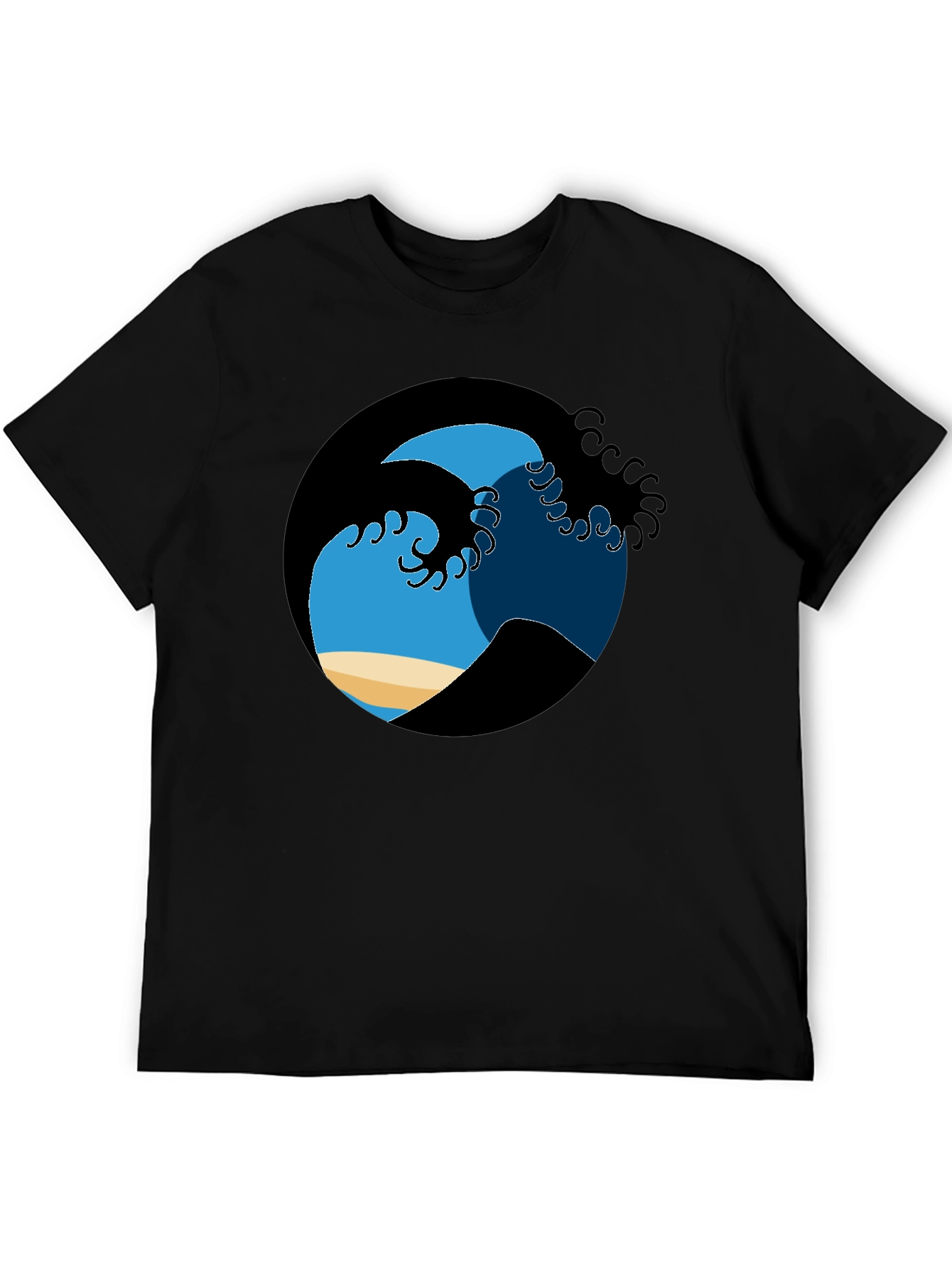 Ocean Wave Graphic Tee - Black