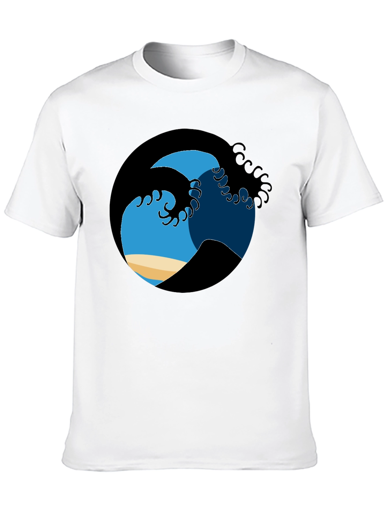 Ocean Wave Graphic Tee - Black