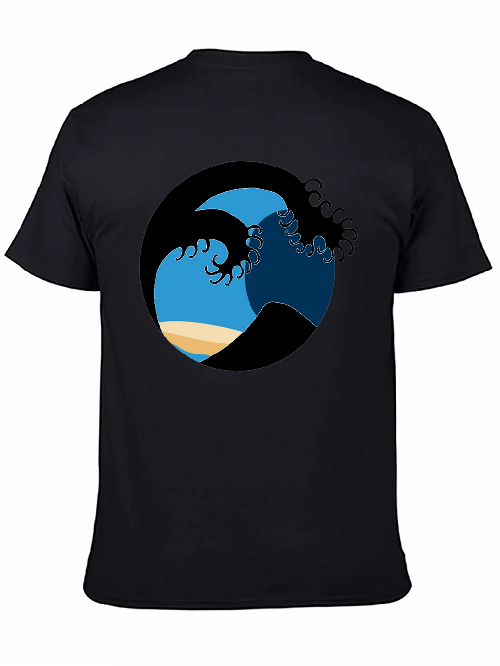Ocean Wave Graphic Tee - Black