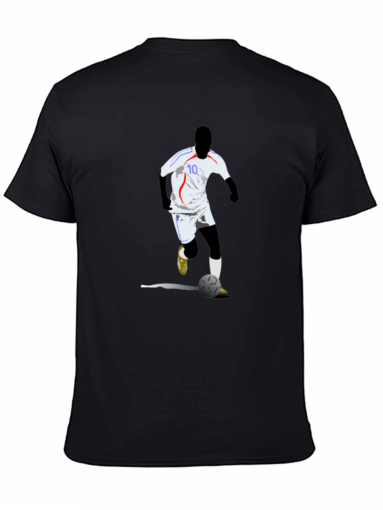 Soccer Player Graphic Tee - Black Cotton Blend