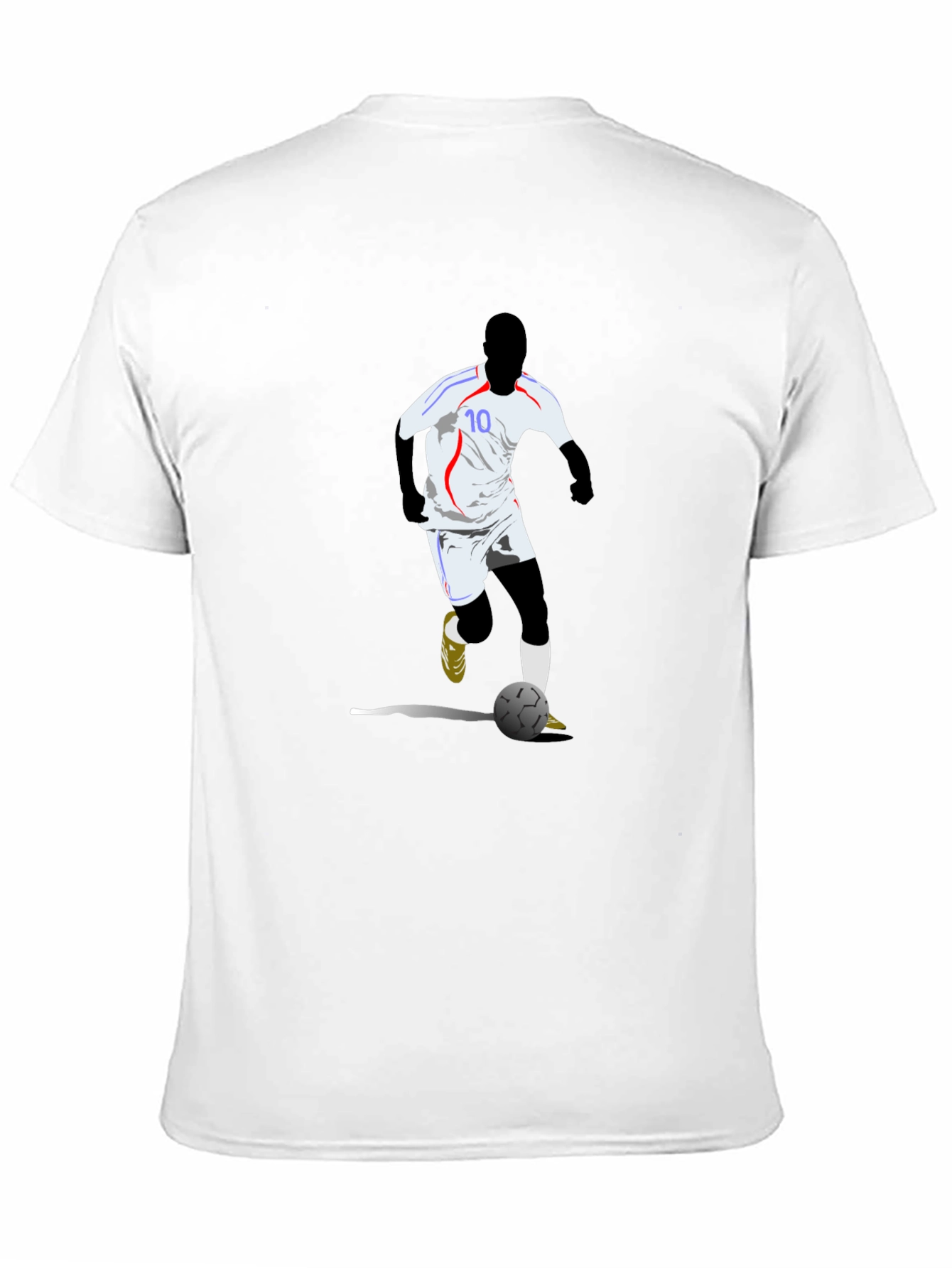 Soccer Player Graphic Tee - Black Cotton Blend