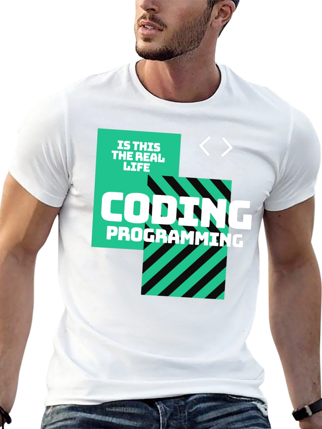 Coding is This the Real Life Black T-Shirt