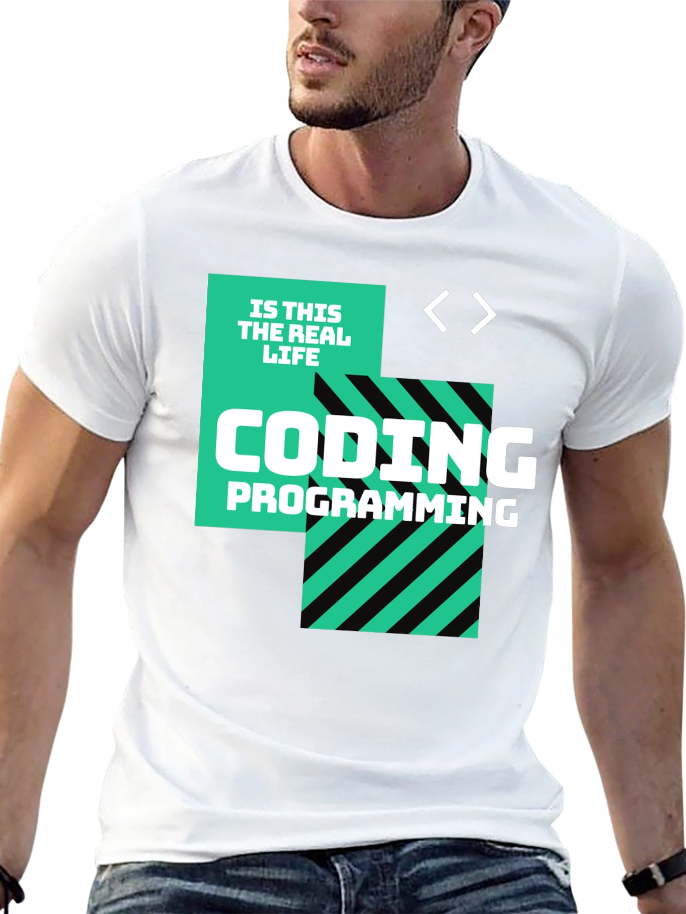 Coding is This the Real Life Black T-Shirt