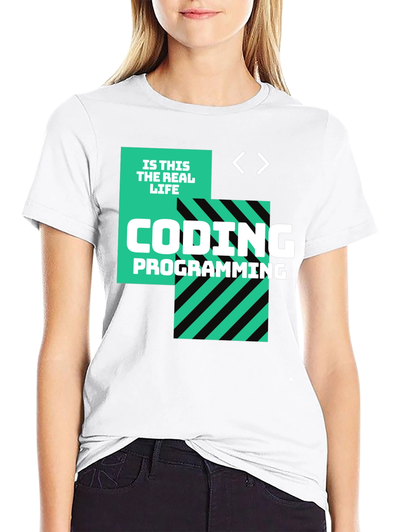 Coding is This the Real Life Black T-Shirt