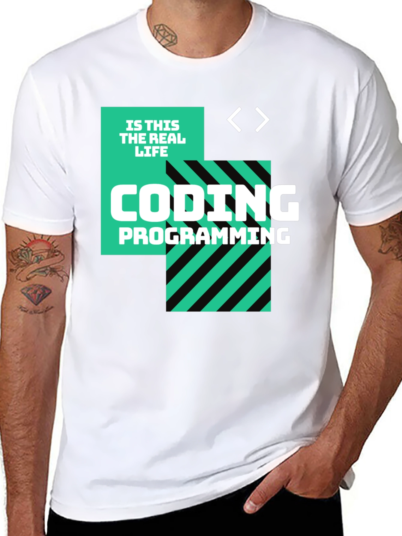 Coding is This the Real Life Black T-Shirt