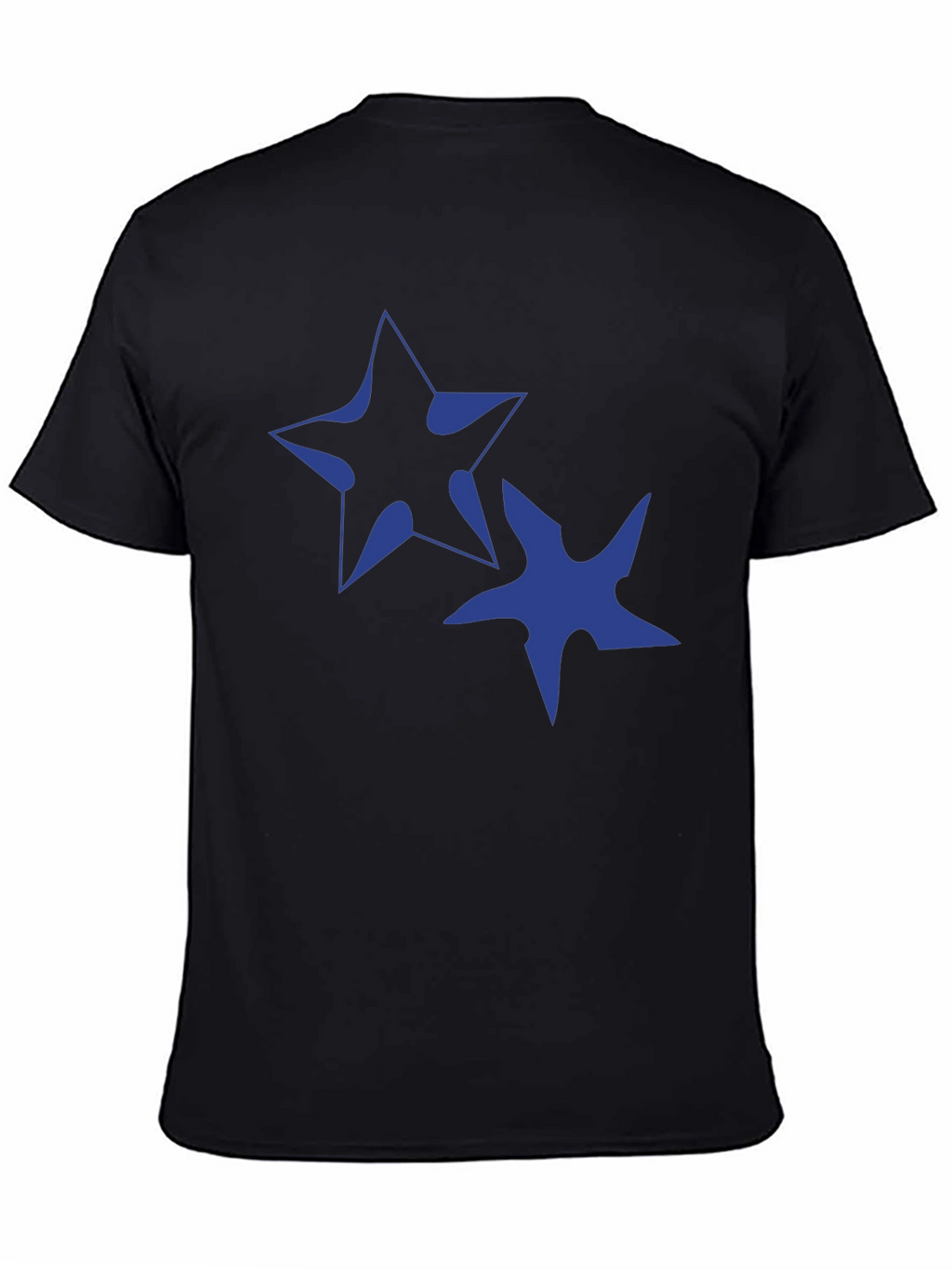 Abstract Star Graphic Tee - Casual Black T-Shirt