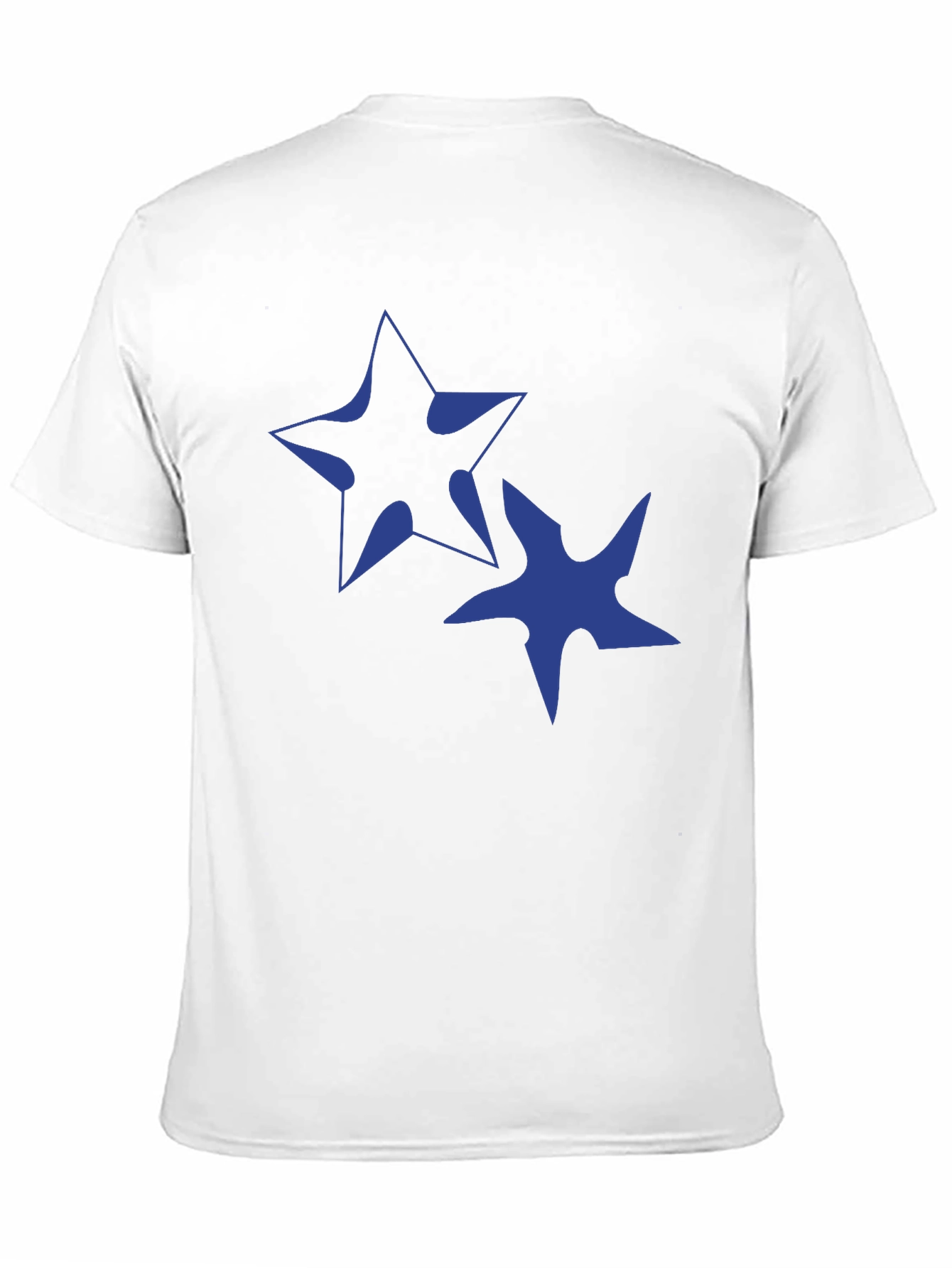 Abstract Star Graphic Tee - Casual Black T-Shirt
