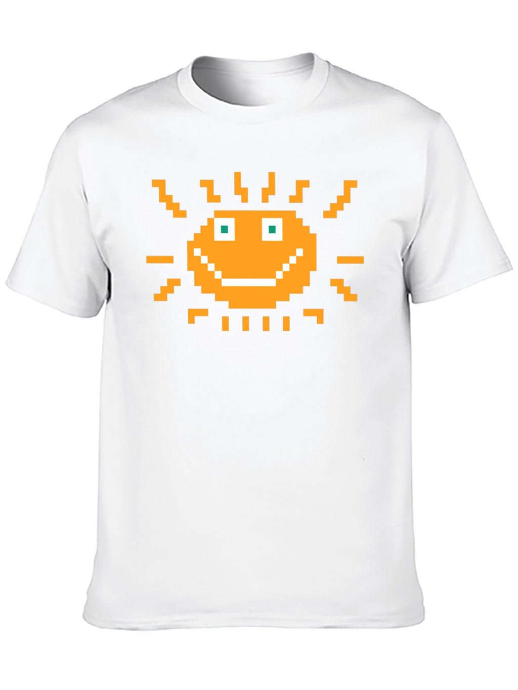 Pixel Art Sun Graphic Tee - Retro Gaming Style