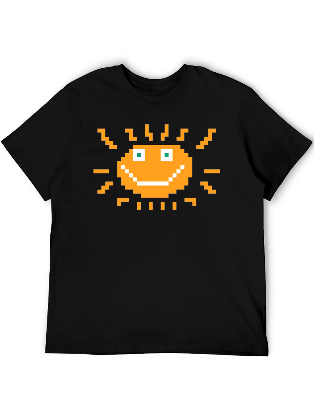 Pixel Art Sun Graphic Tee - Retro Gaming Style