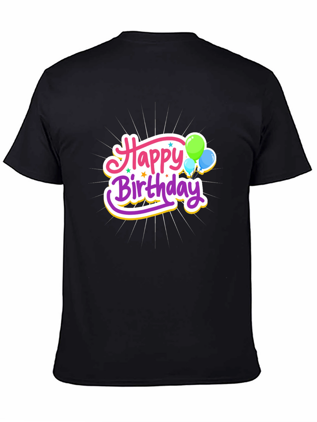 Happy Birthday Graphic Tee - Black