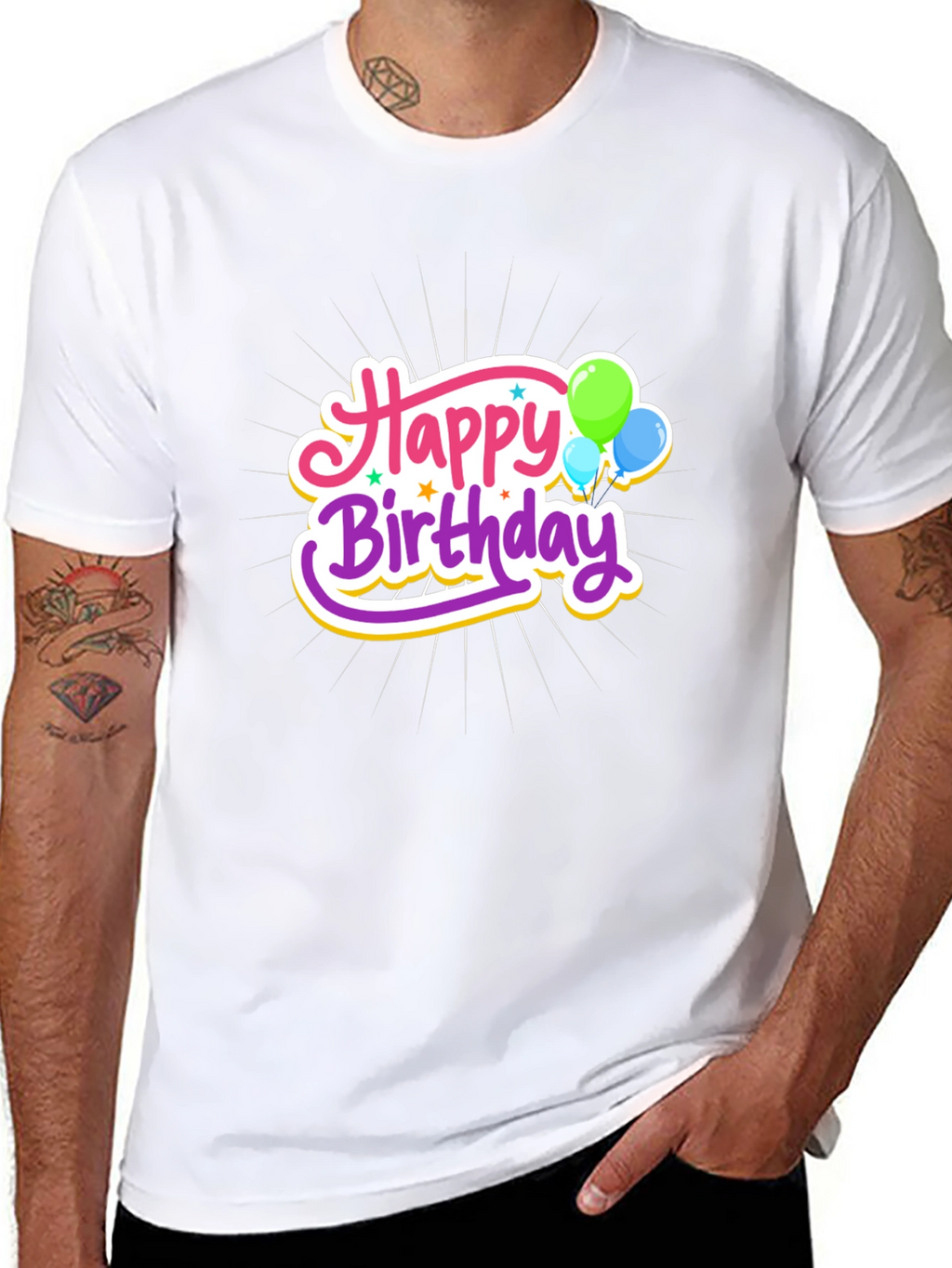 Happy Birthday Graphic Tee - Black