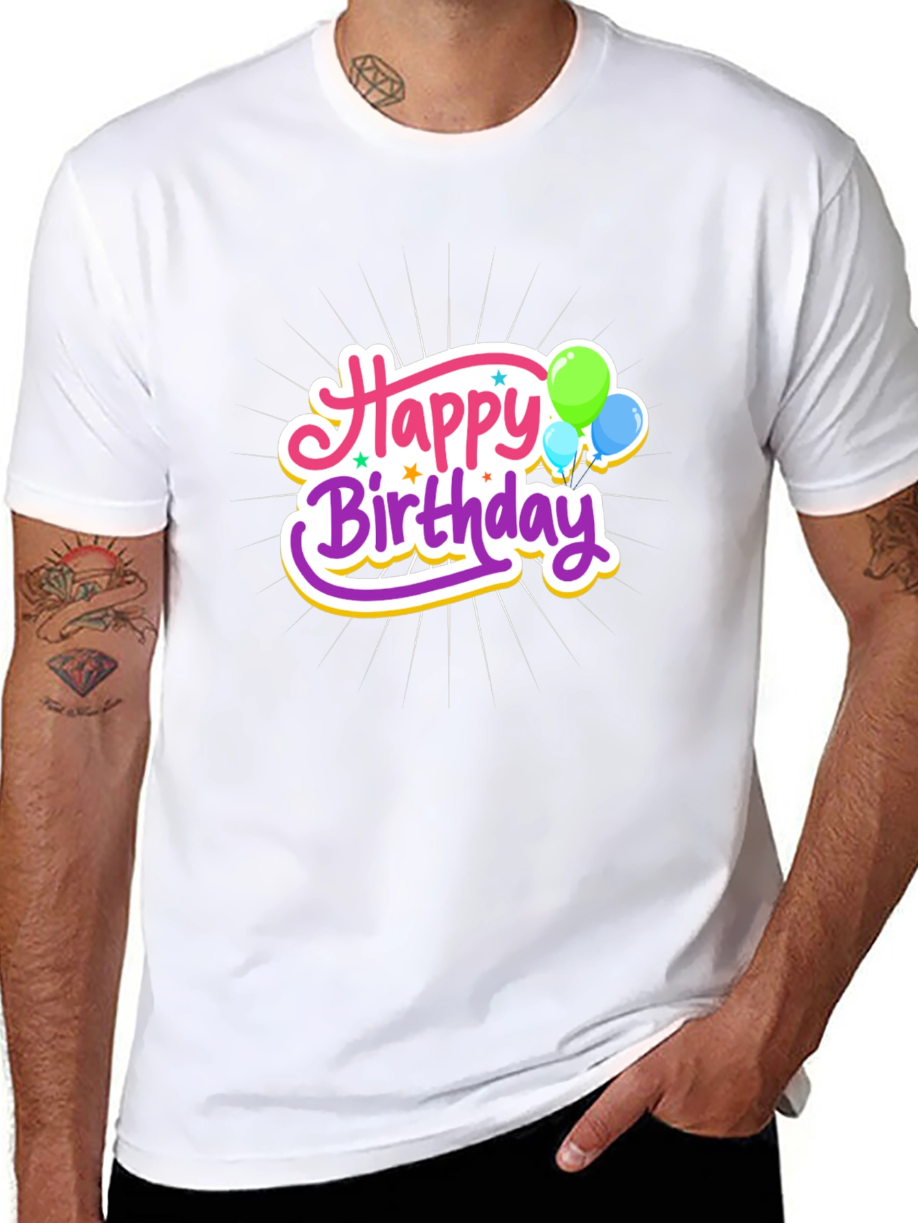 Happy Birthday Graphic Tee - Black