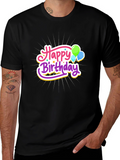 Happy Birthday Graphic Tee - Black