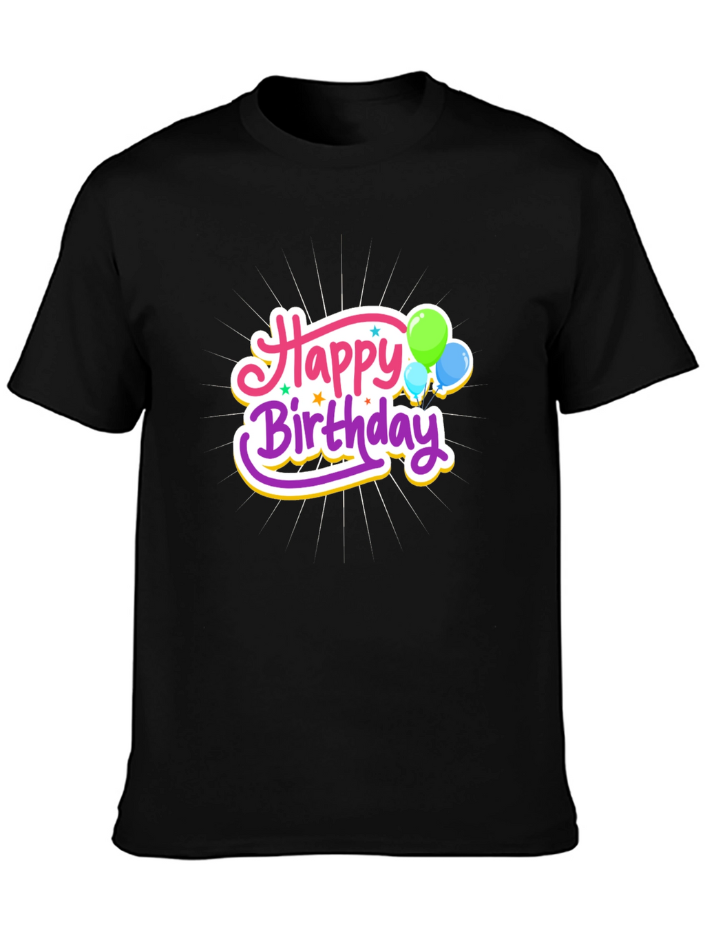 Happy Birthday Graphic Tee - Black
