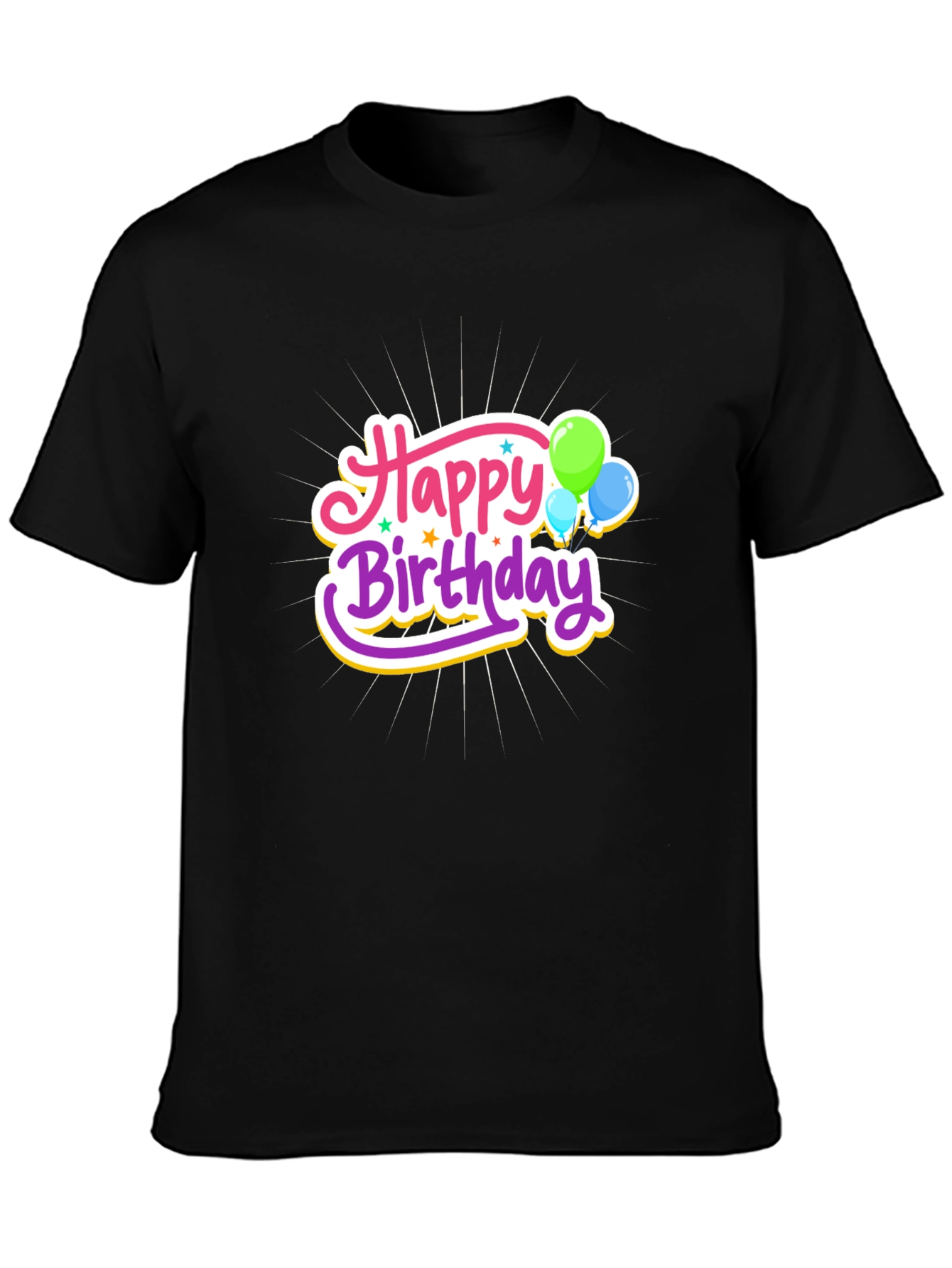 Happy Birthday Graphic Tee - Black