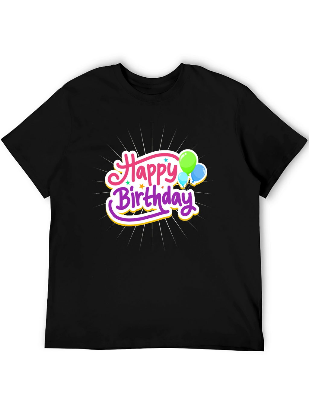 Happy Birthday Graphic Tee - Black