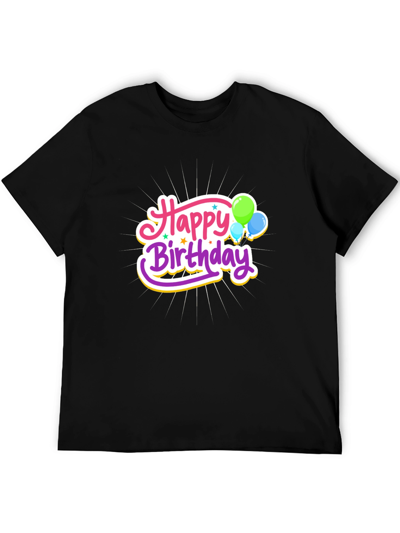 Happy Birthday Graphic Tee - Black