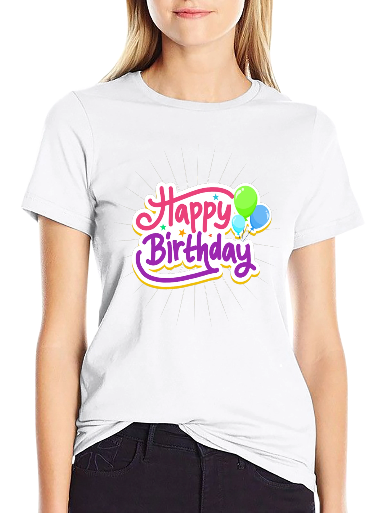 Happy Birthday Graphic Tee - Black