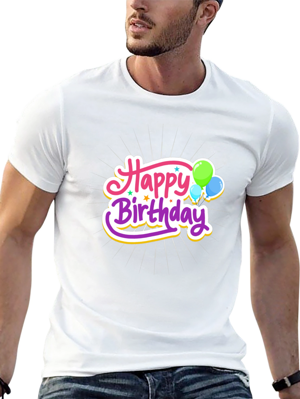 Happy Birthday Graphic Tee - Black
