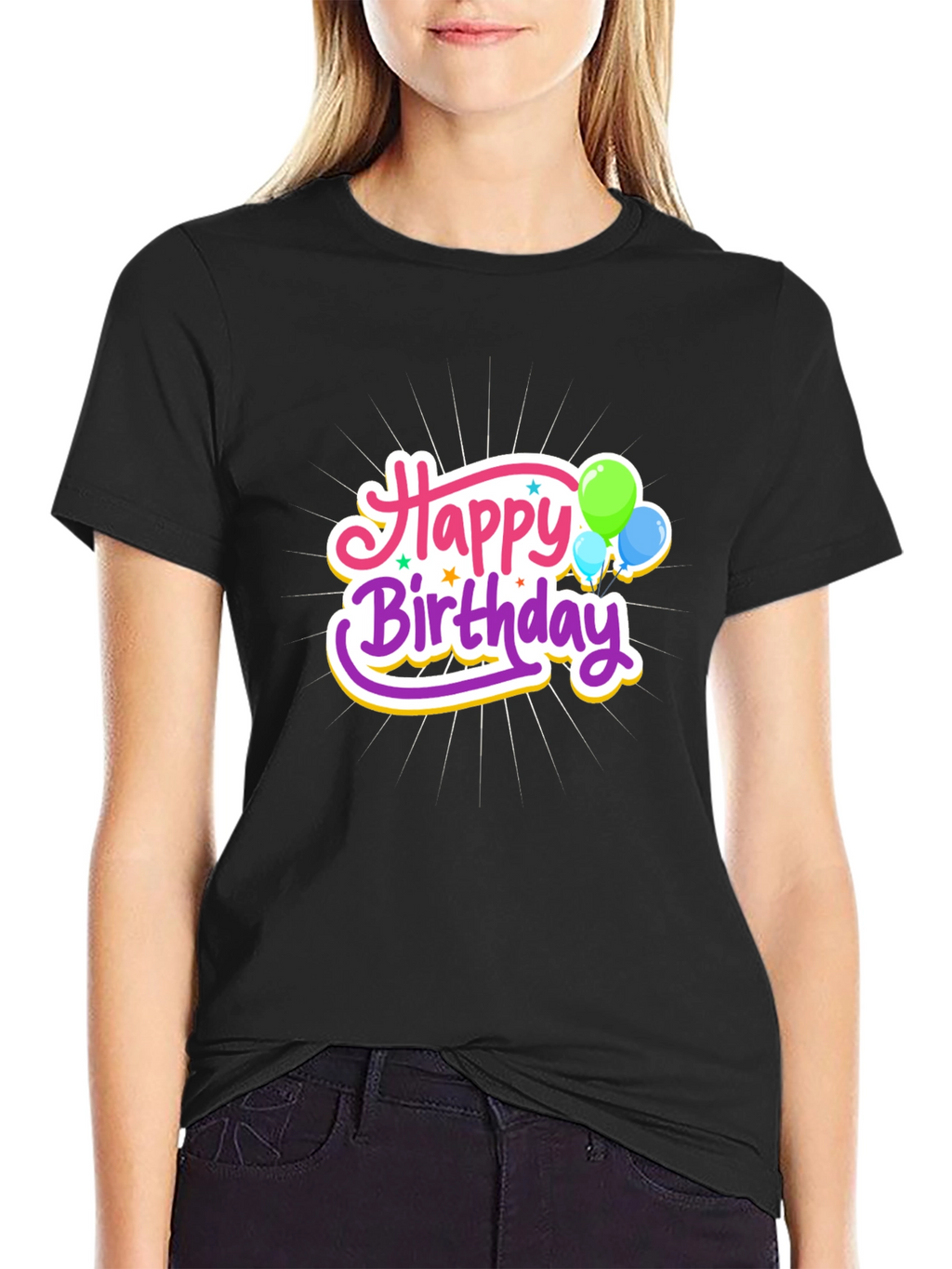 Happy Birthday Graphic Tee - Black