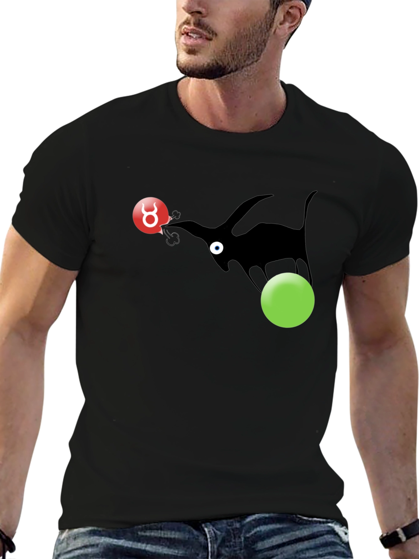 Abstract Monster Graphic Tee - Black T-Shirt
