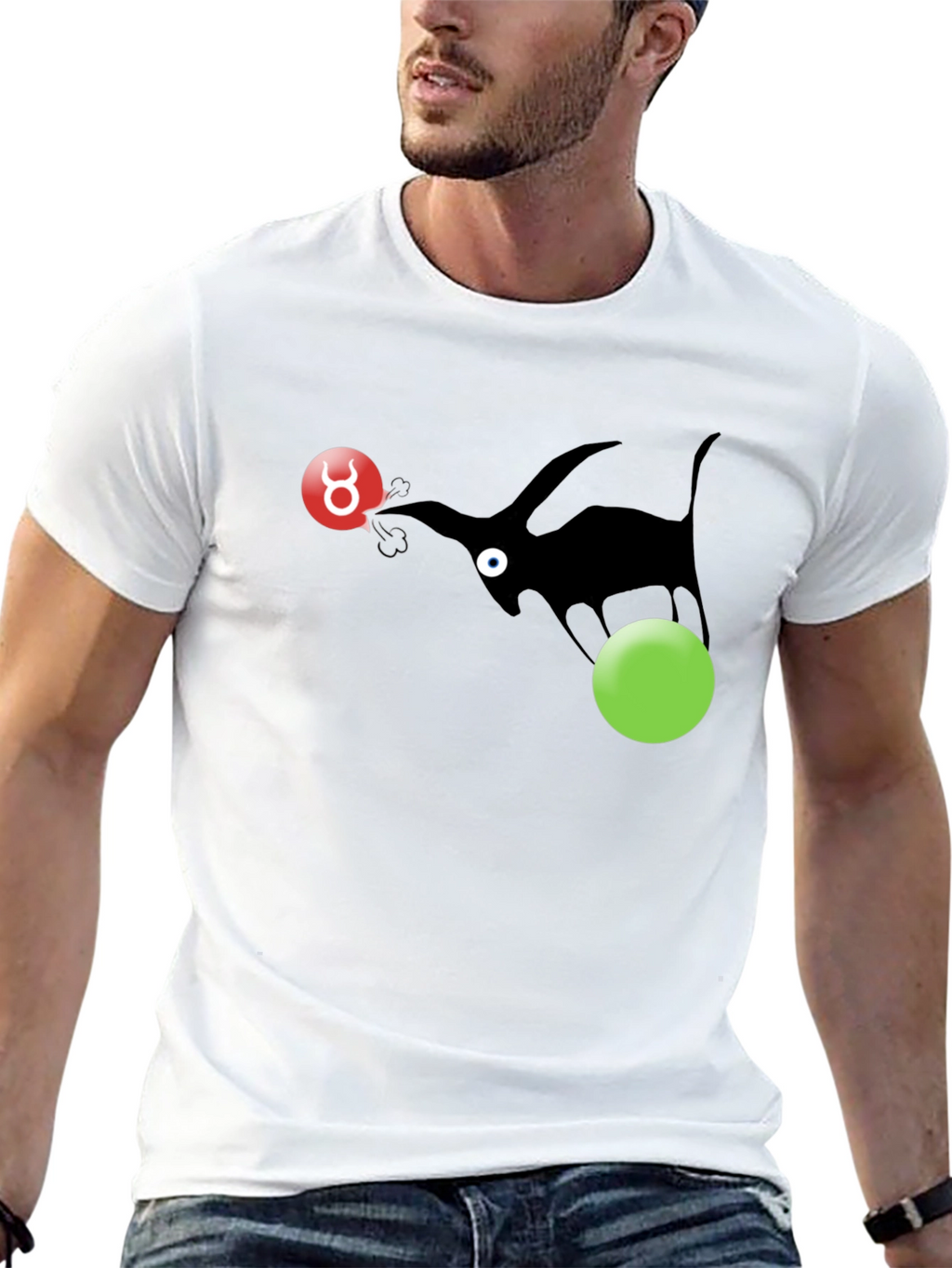 Abstract Monster Graphic Tee - Black T-Shirt