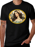 Floral Maiden Graphic Black T-Shirt