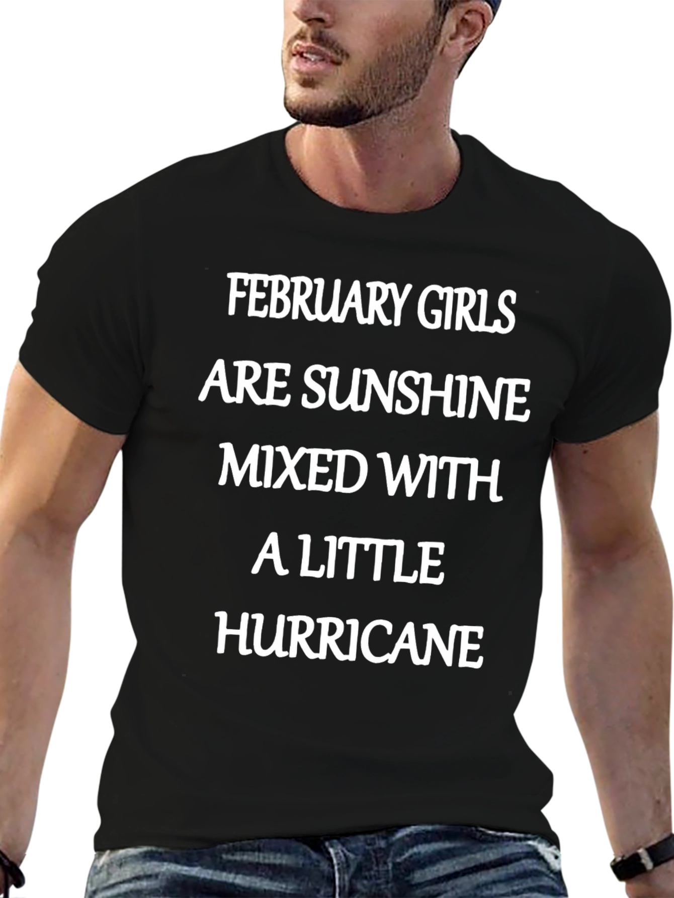 February Girl Sunshine Hurricane Black T-Shirt