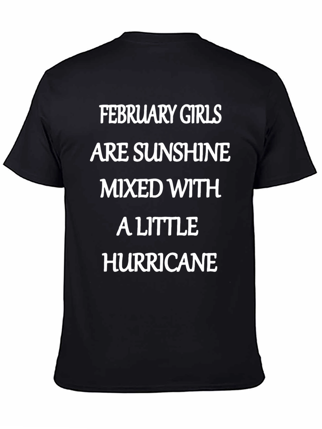 February Girl Sunshine Hurricane Black T-Shirt