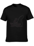 Mens Black Gone Fishing Graphic Tee