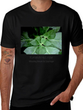 Kaleidoscope Leaf Print Black T-Shirt