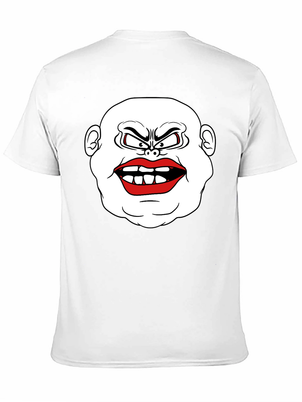 Mens Black T-Shirt with Cartoon Face Graphic