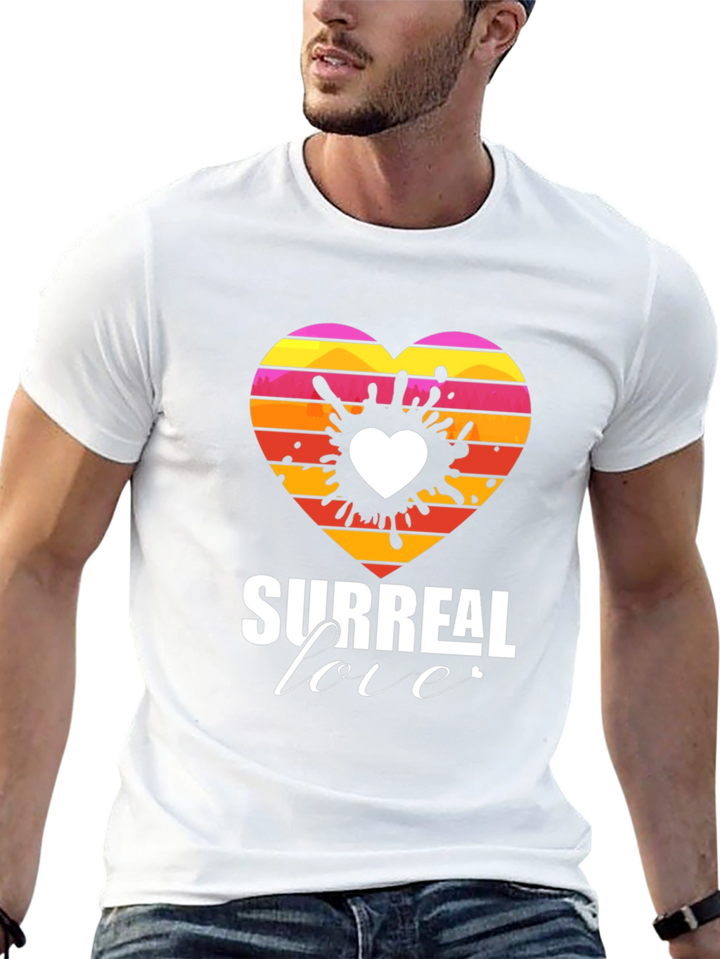 Surreal Love Heart Graphic Tee - Unique Design