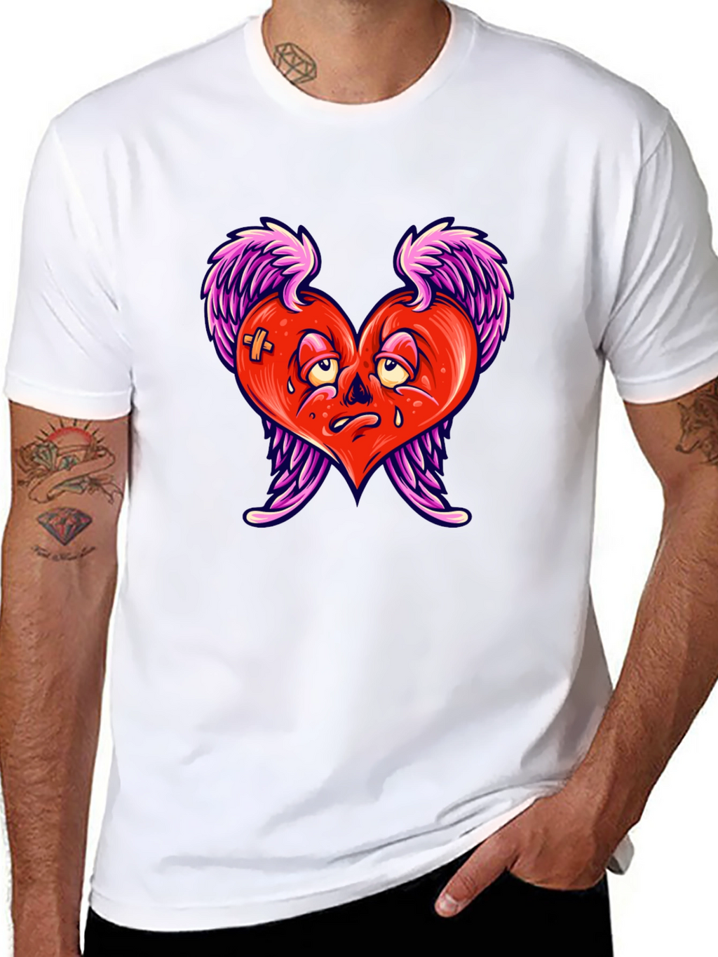 Heartbreak Tee - Winged Heart Graphic Black T-Shirt