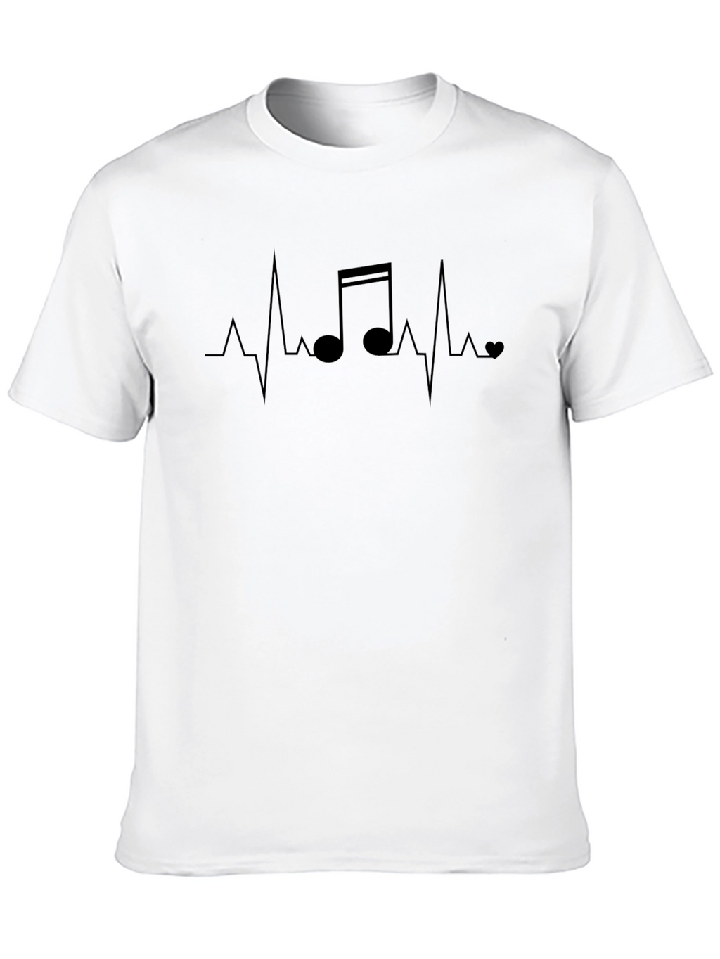 Music Heartbeat Graphic Tee - Stylish Mens Black T-Shirt