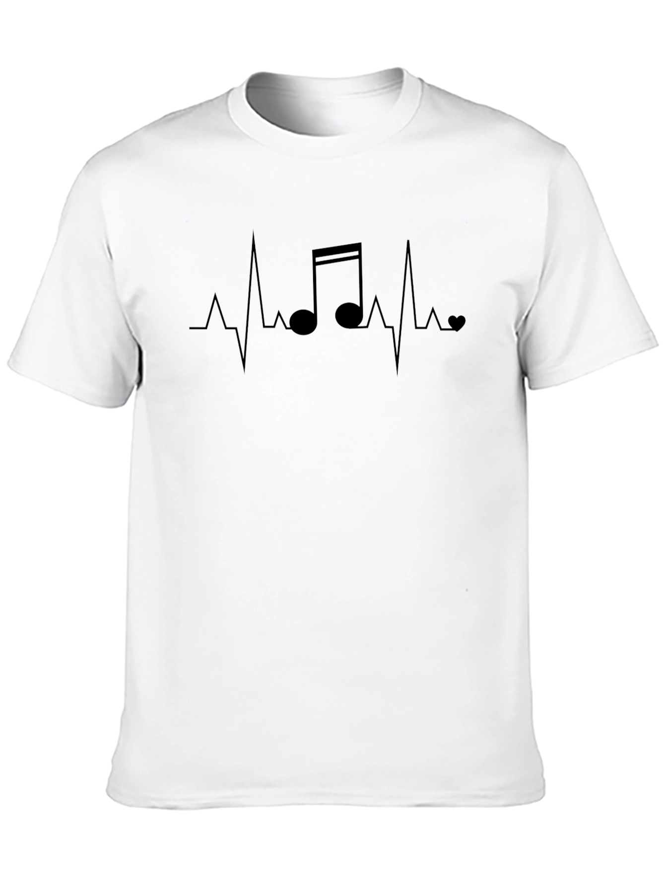 Music Heartbeat Graphic Tee - Stylish Mens Black T-Shirt