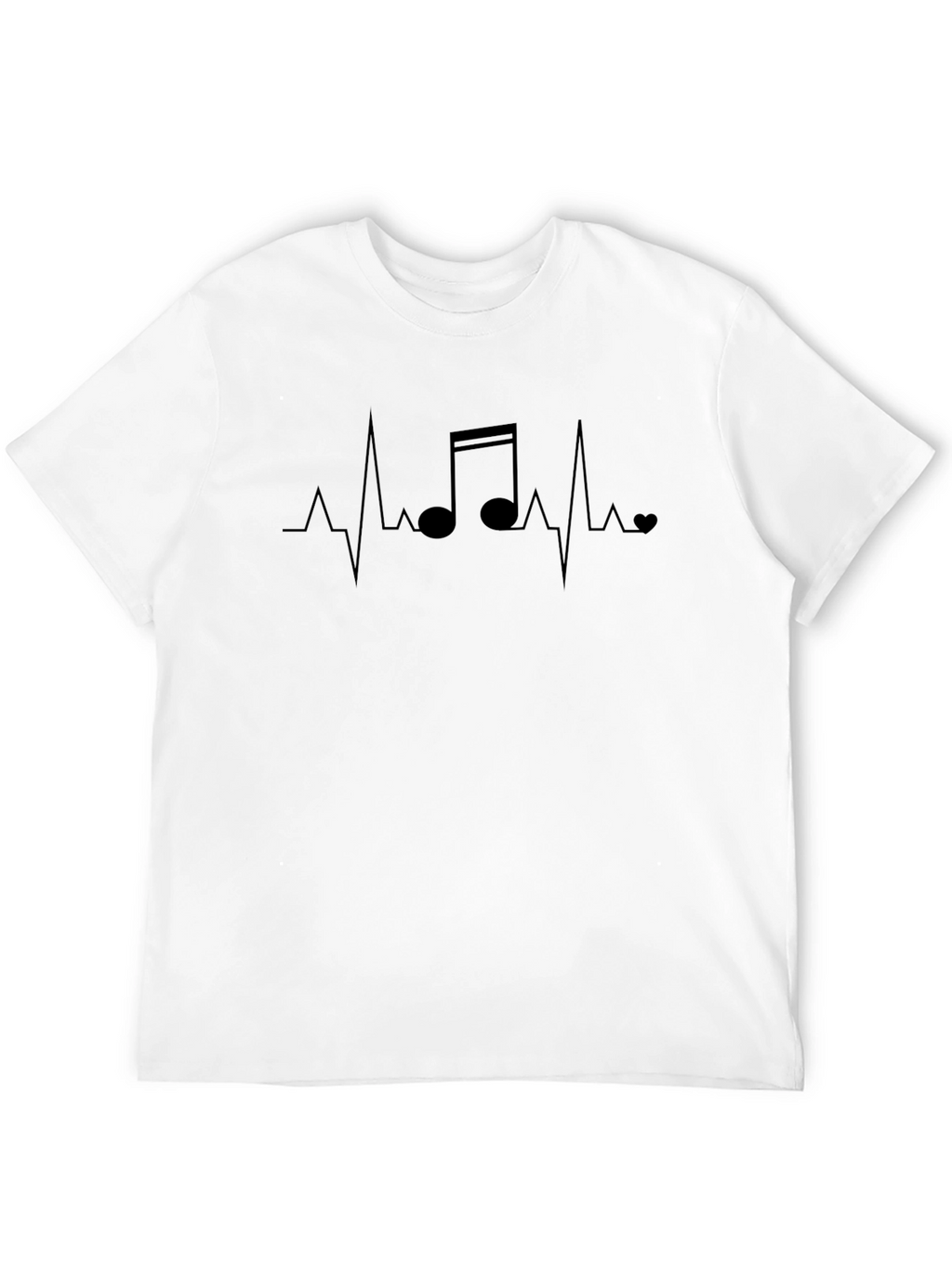 Music Heartbeat Graphic Tee - Stylish Mens Black T-Shirt