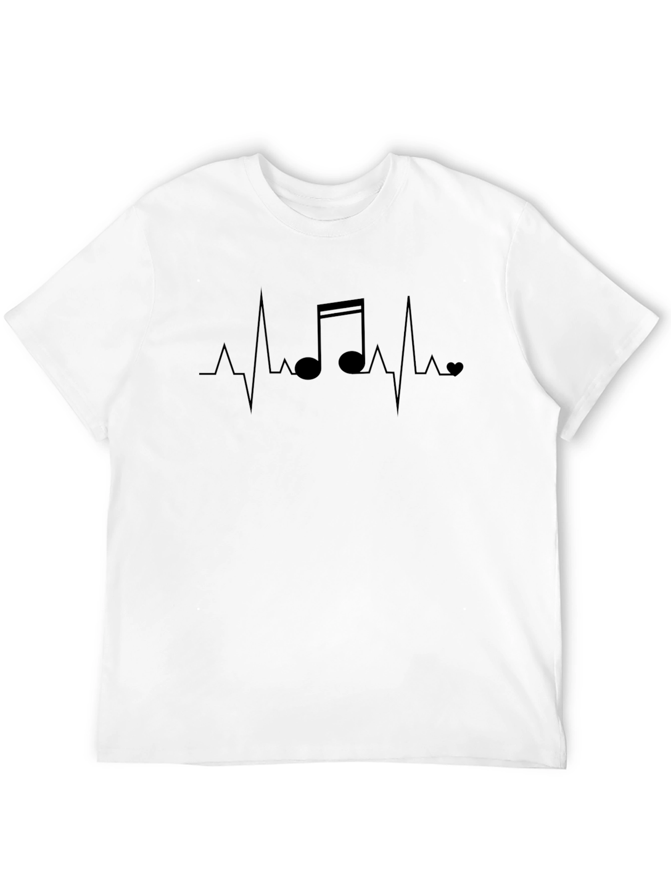 Music Heartbeat Graphic Tee - Stylish Mens Black T-Shirt