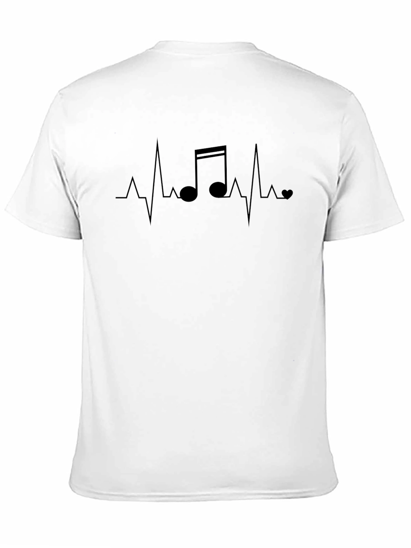 Music Heartbeat Graphic Tee - Stylish Mens Black T-Shirt
