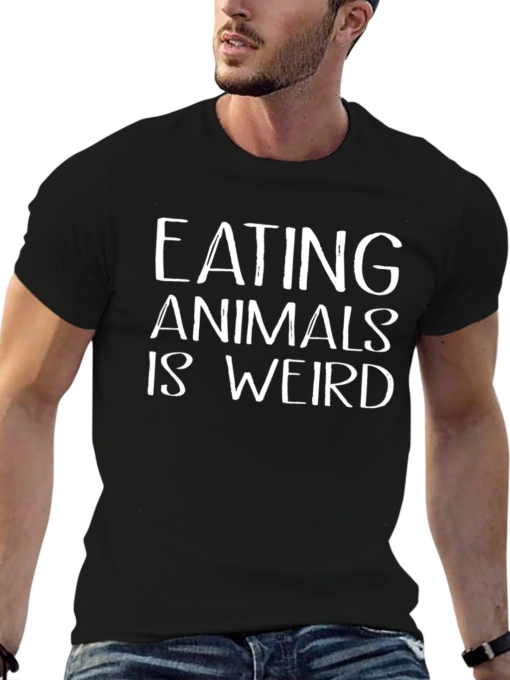 Eating Animals Is Weird Graphic Tee - Black