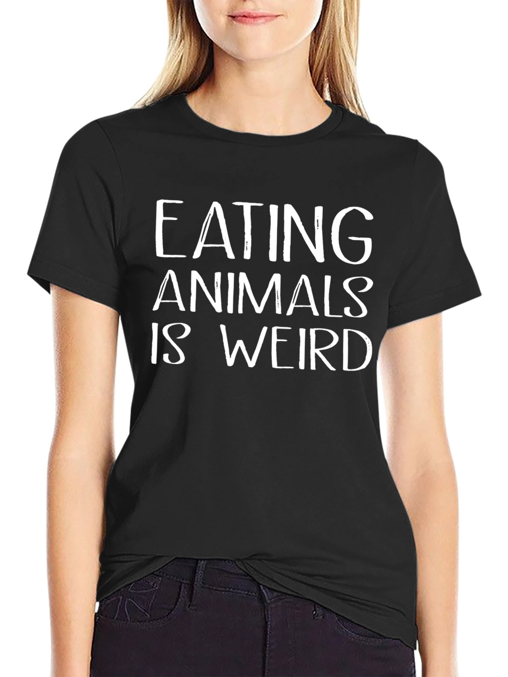 Eating Animals Is Weird Graphic Tee - Black