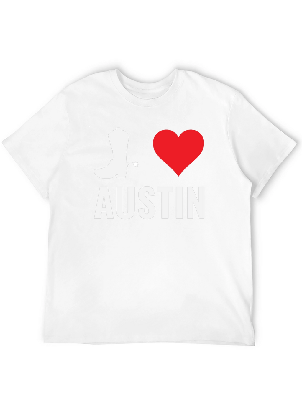 I Love Austin T-Shirt - Cowboy Boot & Heart