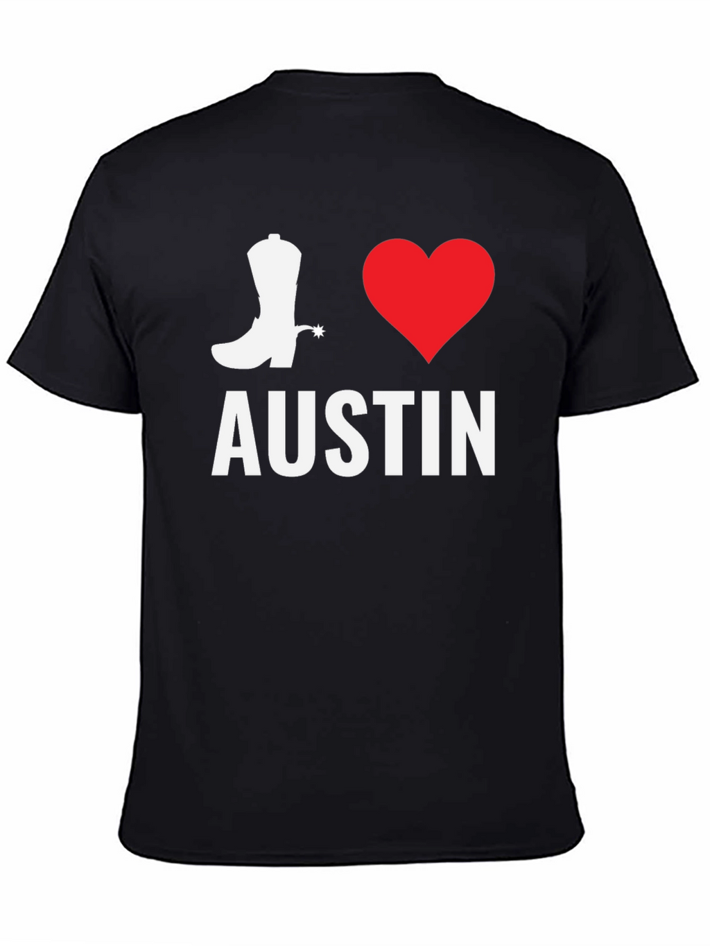 I Love Austin T-Shirt - Cowboy Boot & Heart